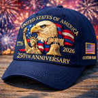 Cowgic Personalized America’s 250th Anniversary, Eagle 1776–2026 Custom Embroidered Cap
