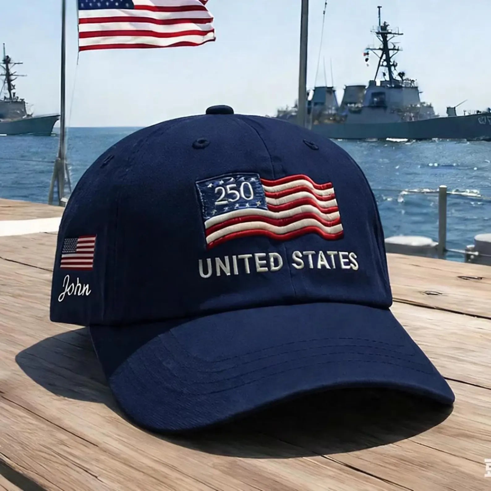 Cowgic Proud to Be American-Personalized 250th Anniversary Embroidered Cap