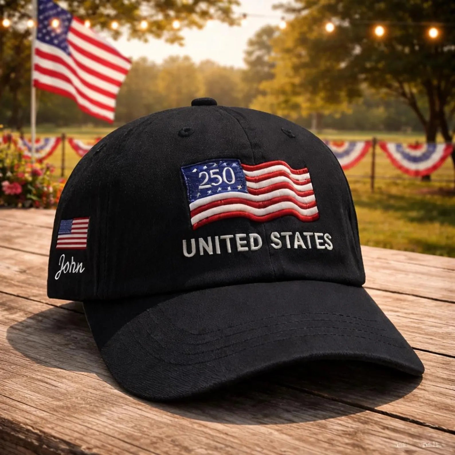 Cowgic Proud to Be American-Personalized 250th Anniversary Embroidered Cap