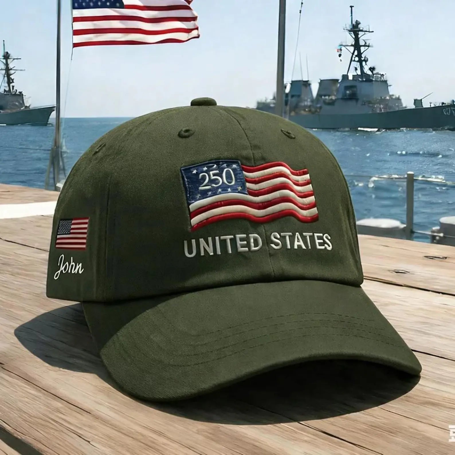 Cowgic Proud to Be American-Personalized 250th Anniversary Embroidered Cap