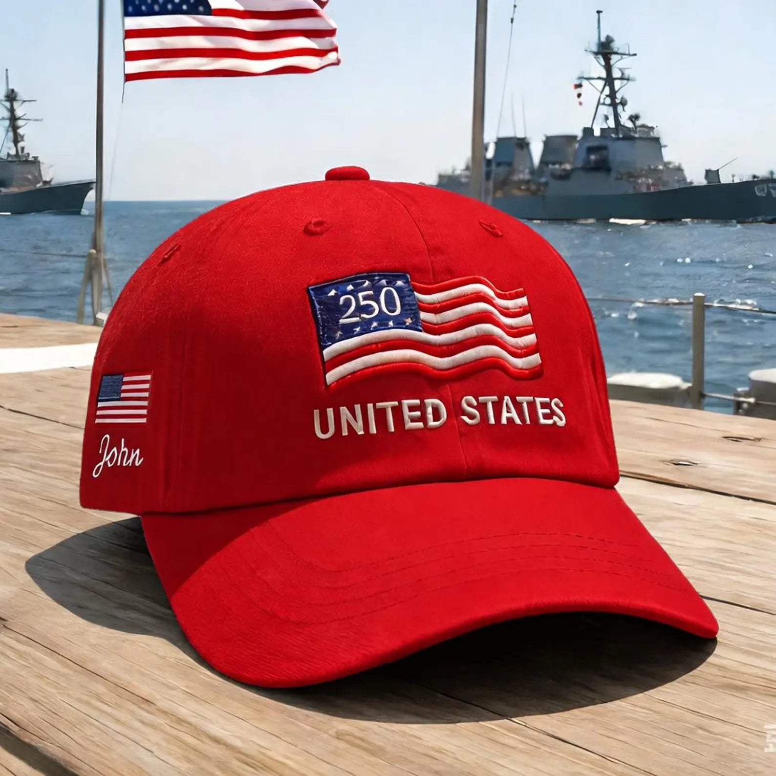 Cowgic Proud to Be American-Personalized 250th Anniversary Embroidered Cap