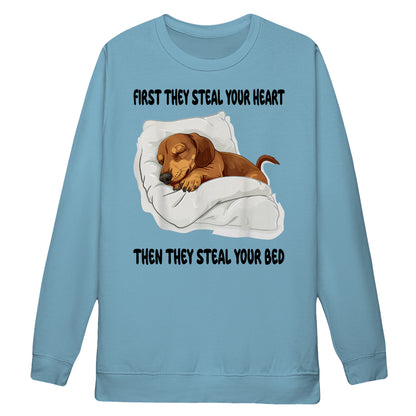 Cowgic First They Steal Your Heart Dachshund Sweatshirt