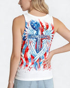 Cowgic Patriotic Angel Wings Cross Women's All Over Print Shirt