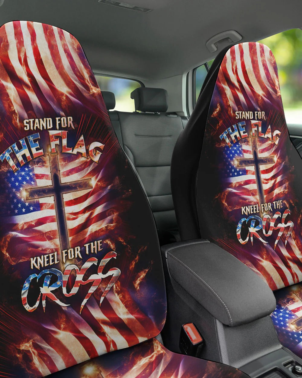 Cowgic Stand For The Flag Kneel For The Cross Automotive