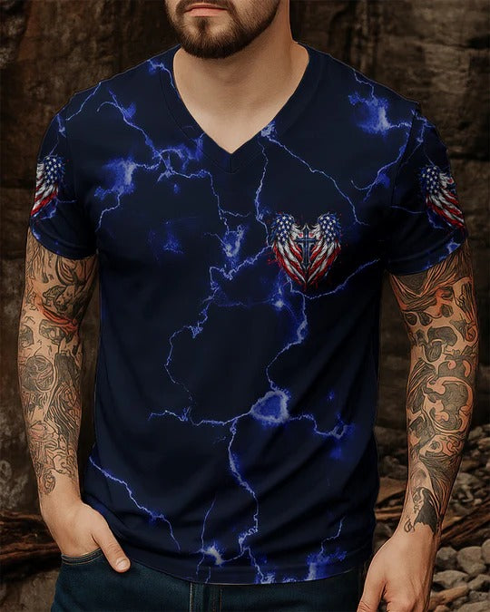Cowgic One Nation Under God Cross Wings Men's All Over Print Shirt