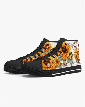 Cowgic With God All Things Are Possible High Top Canvas Shoes
