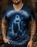 Cowgic Jesus Dropped The Charges Lion Swirl Men's All Over Print Shirt