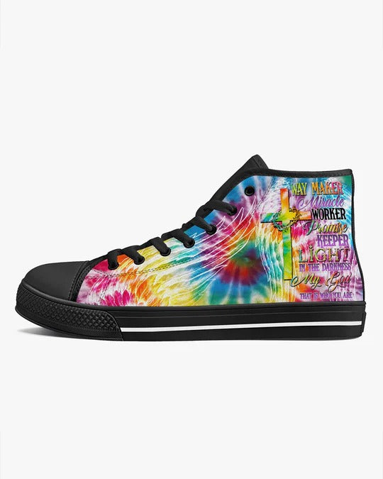 Cowgic Promise Keeper Light In The Darkness Tie Dye High Top Canvas Shoes