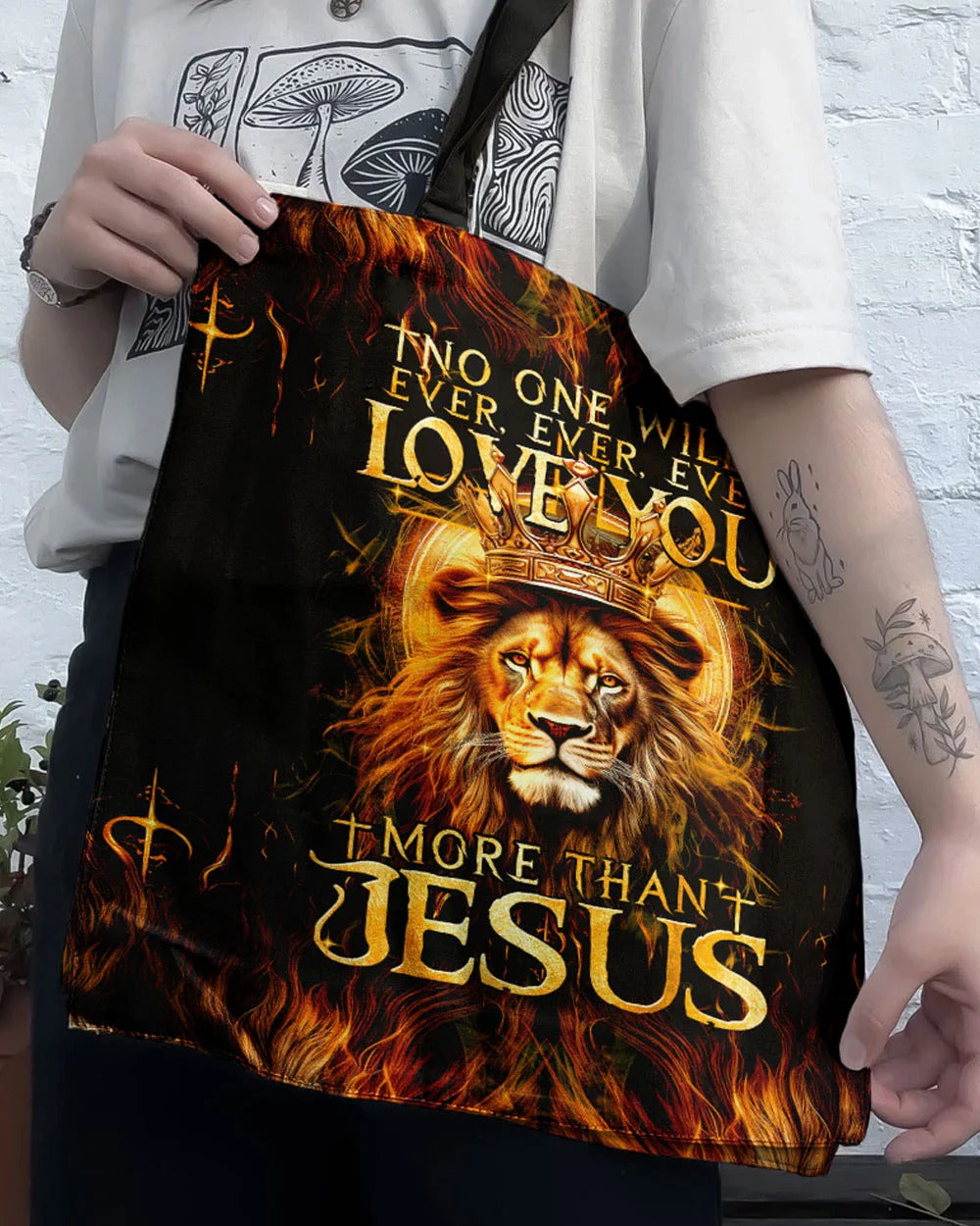 Cowgic No One Will Ever Love You More Than Jesus Tote Bag