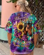 Cowgic Blessed By God Loved By Jesus Horse Women's All Over Print Shirt