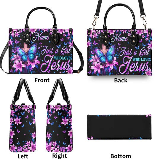 Cowgic Just A Girl Who Loves Jesus Leather Handbag
