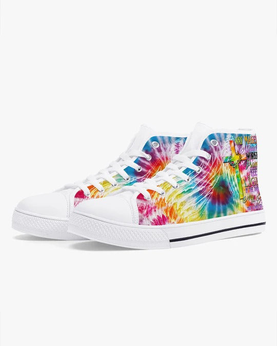 Cowgic Promise Keeper Light In The Darkness Tie Dye High Top Canvas Shoes