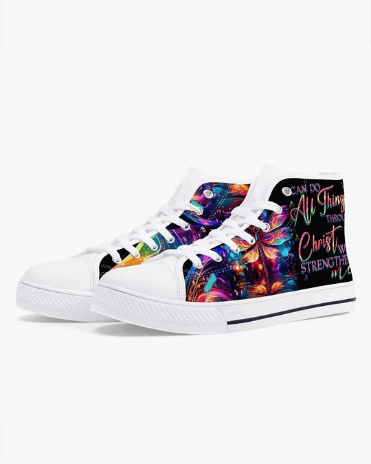 Cowgic I Can Do All Things Dragonflies High Top Canvas Shoes