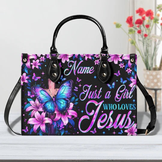 Cowgic Just A Girl Who Loves Jesus Leather Handbag