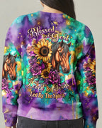 Cowgic Blessed By God Loved By Jesus Horse Women's All Over Print Shirt