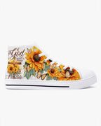 Cowgic With God All Things Are Possible High Top Canvas Shoes