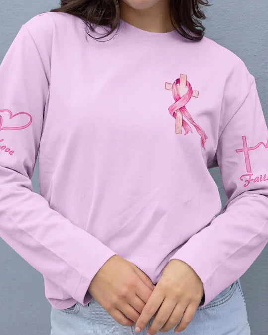Cowgic Believe In Pink Ribbon Faith All Over Print