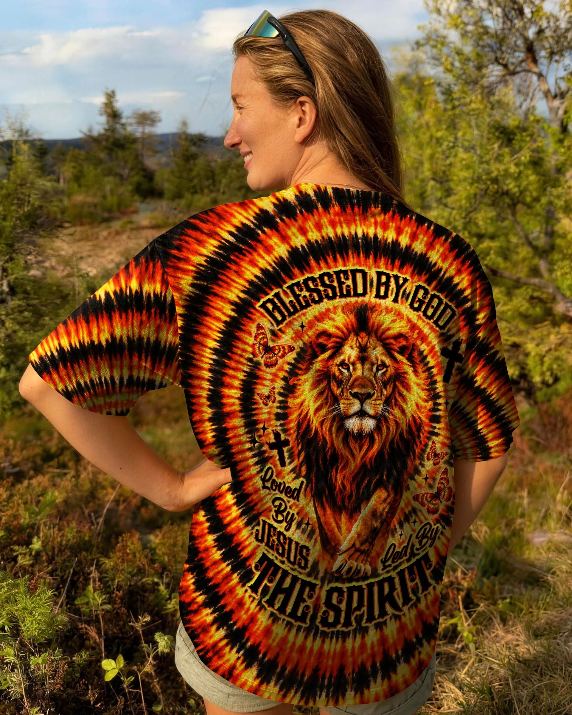 Cowgic Blessed By God Lion Women's All Over Print Shirt