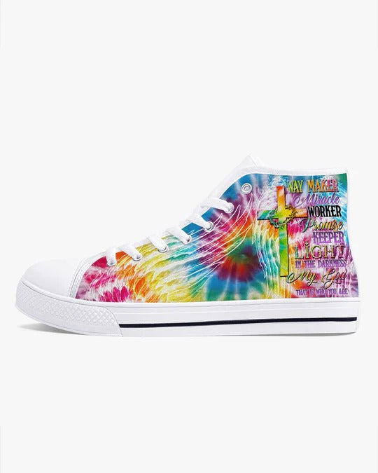 Cowgic Promise Keeper Light In The Darkness Tie Dye High Top Canvas Shoes