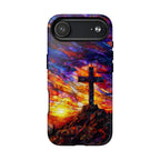 Cowgic Dramatic Sunset Stained-Glass Cross Magnetic Phone Case