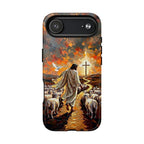 Cowgic Jesus Shepherd Walking With Sheep Magnetic Phone Case