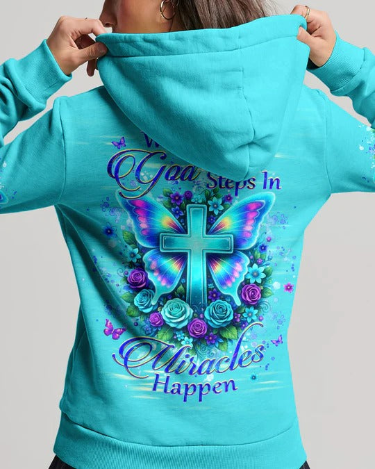Cowgic When God Steps In Miracles Happen Women's All Over Print Shirt