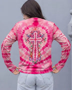 Cowgic Pink Swirl Cross Flowers Women's All Over Print Shirt