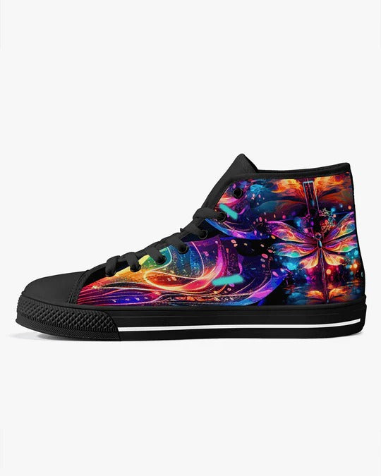Cowgic I Can Do All Things Dragonflies High Top Canvas Shoes