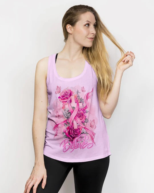 Cowgic Believe In Pink Ribbon Faith All Over Print