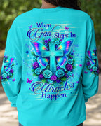 Cowgic When God Steps In Miracles Happen Women's All Over Print Shirt