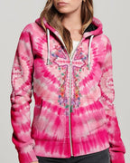 Cowgic Pink Swirl Cross Flowers Women's All Over Print Shirt