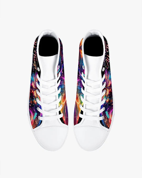 Cowgic I Can Do All Things Dragonflies High Top Canvas Shoes