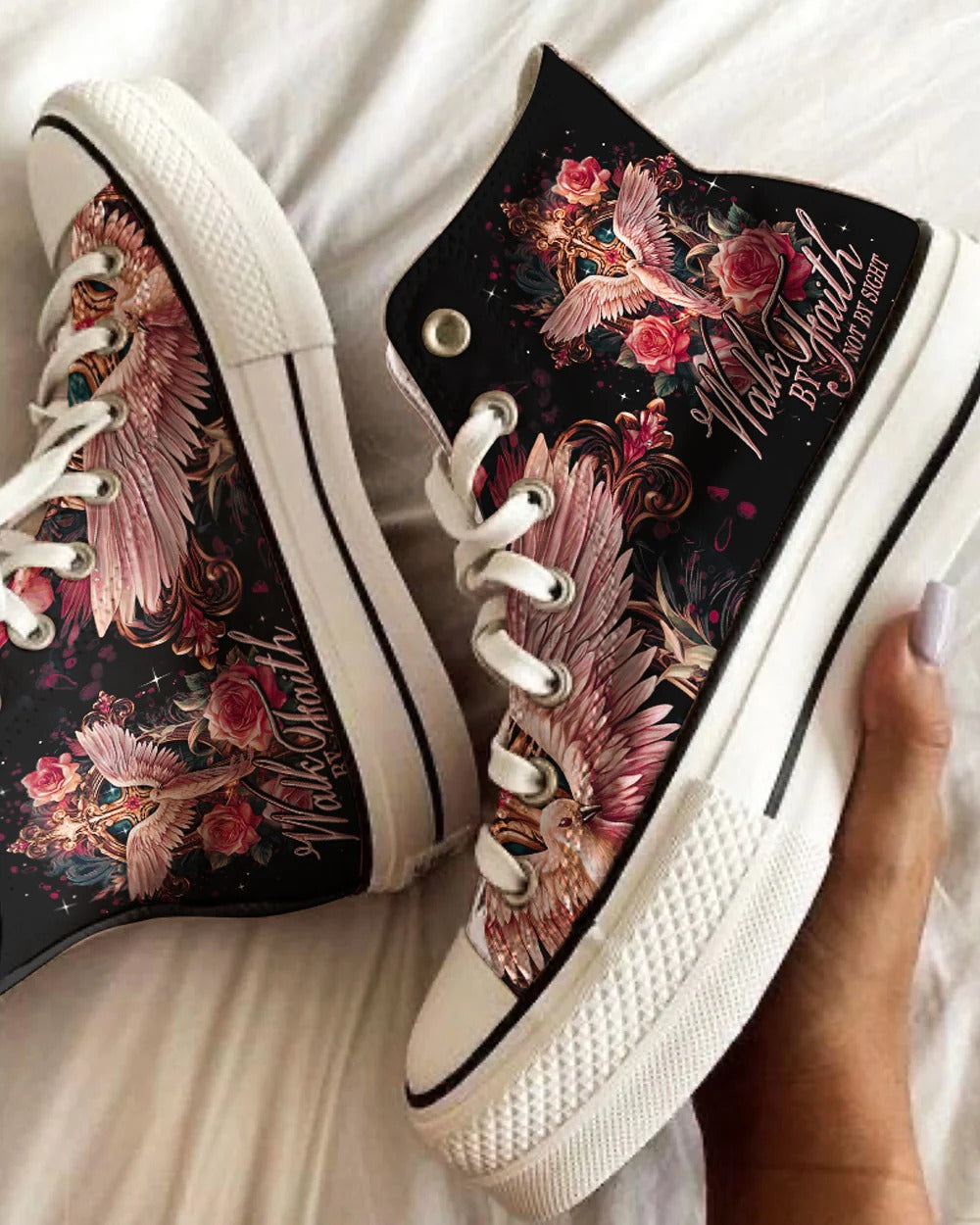 Cowgic Walk By Faith Not By Sight High Top Canvas Shoes
