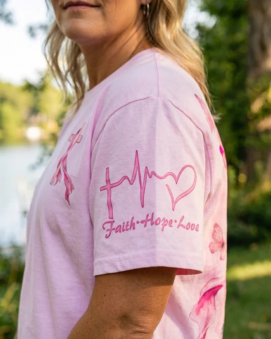 Cowgic Believe In Pink Ribbon Faith All Over Print