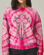 Cowgic Pink Swirl Cross Flowers Women's All Over Print Shirt