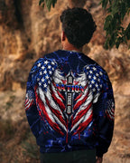 Cowgic One Nation Under God Cross Wings Men's All Over Print Shirt