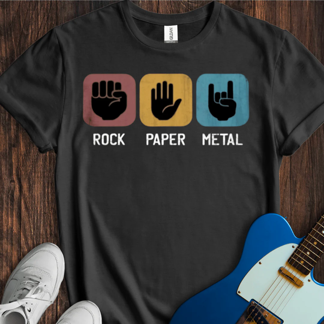 Cowgic Rock, Paper, Metal T-Shirt
