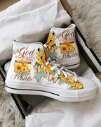Cowgic With God All Things Are Possible High Top Canvas Shoes