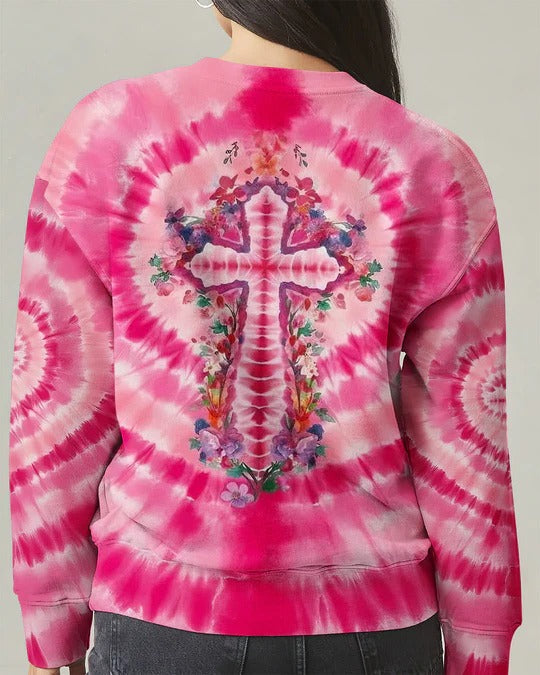 Cowgic Pink Swirl Cross Flowers Women's All Over Print Shirt