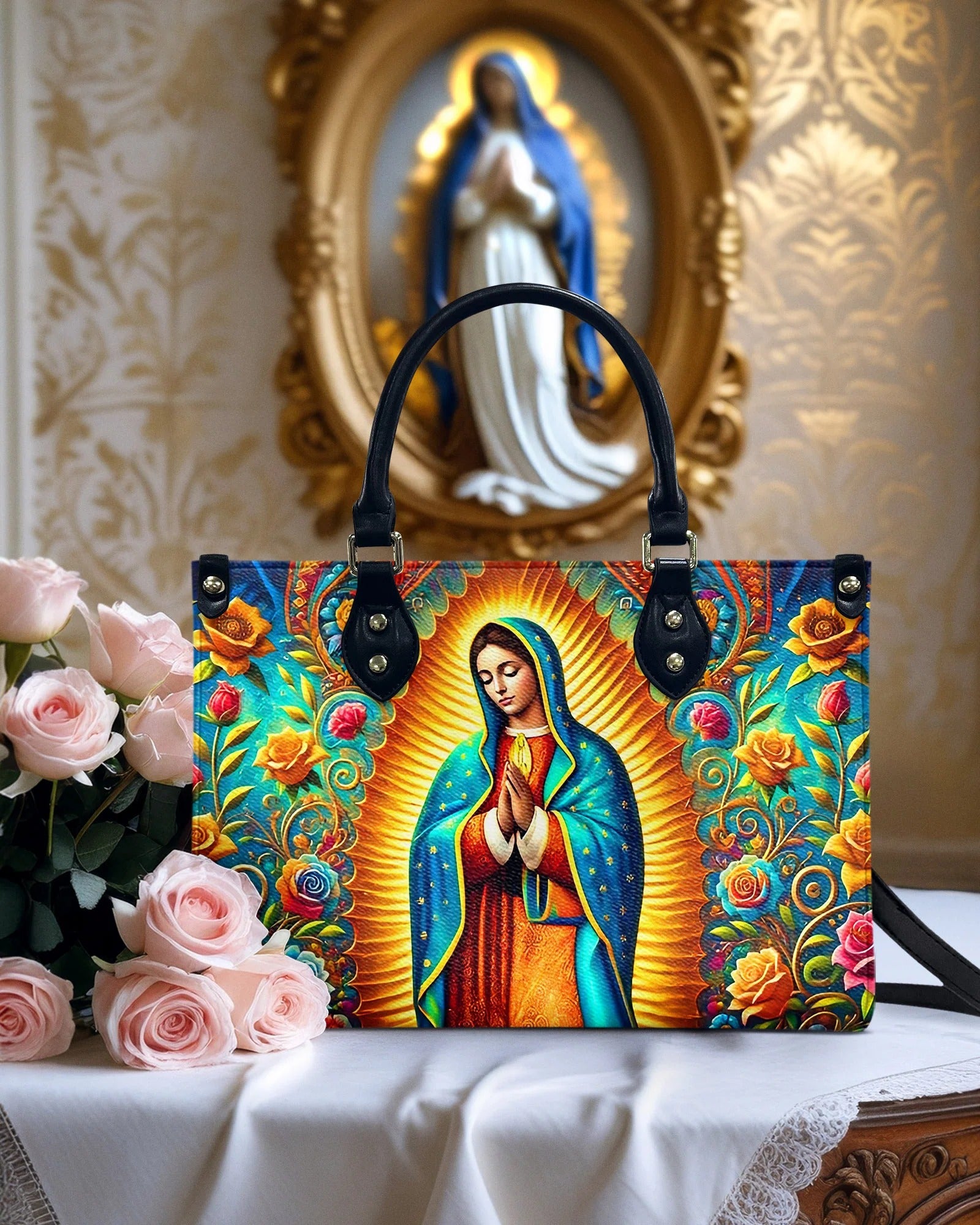 Cowgic Mary Of Guadalupe Leather Handbag