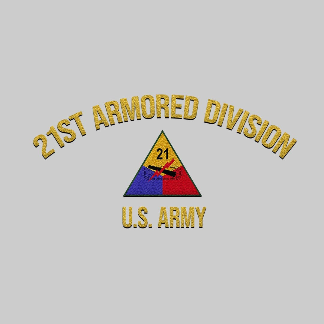 Cowgic U.S. Army 21st Armored Division Embroidered Classic Structured Cap - Embroidered Cap for Veterans