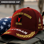 Cowgic U.S. Army 34th Infantry Division Embroidered Classic Structured Cap - Embroidered Cap for Veterans