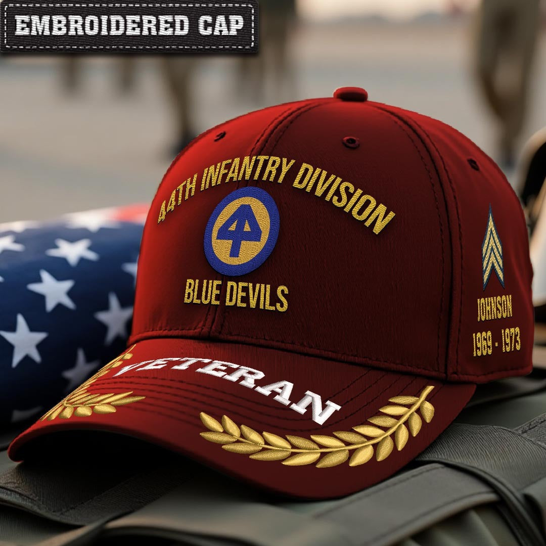 Cowgic U.S. Army 44th Infantry Division Embroidered Classic Structured Cap - Embroidered Cap for Veterans