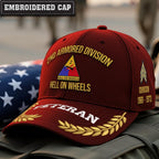 Cowgic U.S. Army 2nd Armored Division Embroidered Classic Structured Cap - Embroidered Cap for Veterans