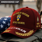 Cowgic U.S. Army 2nd Cavalry Division Embroidered Classic Structured Cap - Embroidered Cap for Veterans