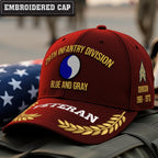 Cowgic U.S. Army 29th Infantry Division Embroidered Classic Structured Cap - Embroidered Cap for Veterans