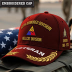 Cowgic U.S. Army 12th Armored Division Embroidered Classic Structured Cap - Embroidered Cap for Veterans