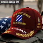 Cowgic U.S. Army 3rd Infantry Division Embroidered Classic Structured Cap - Embroidered Cap for Veterans