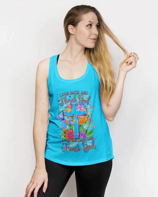 Cowgic Look Back And Thank God Cross Flowers All Over Print Shirt