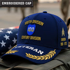Cowgic U.S. Army 100th Division Embroidered Classic Structured Cap - Embroidered Cap for Veterans